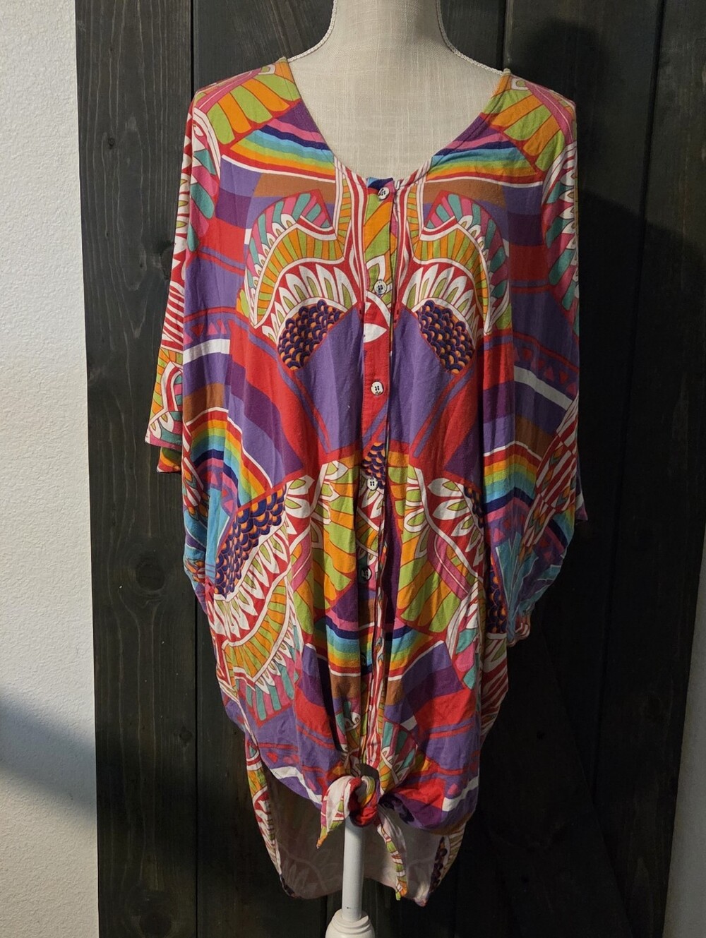 Mara Hoffman Swim Rainbow Bird Lilac Cover-up